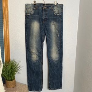 M-Xchamge M-X mens distressed denim jeans size 36